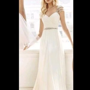 White chiffon beaded dress